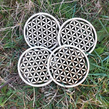 Flower of life 9cm, set of flower of life coasters, energizer, crystal refill