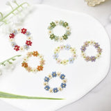 Beaded Flower Rings, Dainty Daisy Ring, Minimalist Ring, Stackable Ring, Spring Rings, Beads Jewelry, Birthday Gift for Her