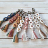 Daisy Macrame Keychain Flower Chain, Key Accessories Sunflower Keychain, Boho Handmade