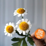 3D Paper Flower Template for Feverfew and Tutorial for Cricut & Silhouette Cutting Machines (SVG, DXF)