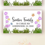 Personalised Individual Delivery Address label, Recipient Address labels, Mailing Stickers, Mailing labels wedding, Rectangle,  Pink, Flower