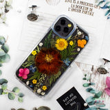 Orange Pressed Flower Case cover For Google Pixel 7, Pixel 8 Pro, Pixel 6, Pixel 6a, Pixel 6 pro, Samsung s22 s23, iphone 13 15 Pro Max Plus