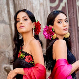 Traditional Mexican Flower Headpiece. Womens Flower Headpiece.Traditional Mexican Accessories. Quincea–era Floral Headpiece.Mexican Folklore