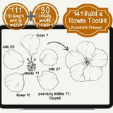 141 Procreate Stamps Build a Flower Toolkit Procreate Bundle: 30 Flower Stamps 111 Petals etc. Procreate Brushes like Rose Daisy Peony Lily