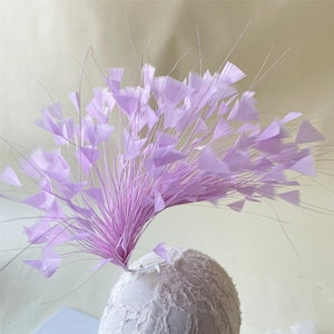 Lavender faux goose feather flower mount bouquet for hat or fascinator