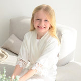 Flower Girl Robe - Lace Robe - Gifts for Flower Girls - Petal Patrol Robe - Getting Ready Robe - Personalized Flower Girl Gift - Bridesmaid