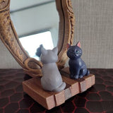 Original Mary And The Witchs Flower Table Mirror+Plush ¥ Tib and Gib Cats Figure/Figurine/Interior Home Decor ¥ Original Studio Ponoc Gift