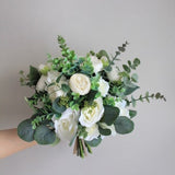 Off White & greenery bouquet, Wedding bouquet,bridal bouquet,bridesmaids bouquet,Rose bouquet, wedding accessories, corsages, boutonni�res