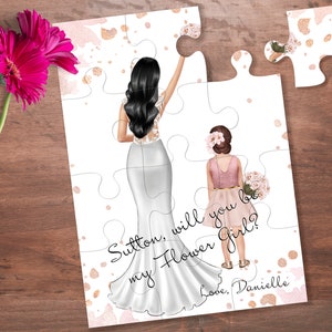 Junior Bridesmaid Gift Ideas- Will You Be Our Flower Girl Puzzle- Will You Be My Junior Bridesmaid Puzzle - Flower Girl Favor