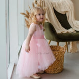 Butterfly Dress For Girl, Pink Birthday Baby Dress With Butterfly, READY TO SHIP, Flower Girl Dress, Special Occasion Toddler Dress