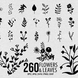 260+ Wildflower SVG Bundle bouquet Vector Wildflower Silhouette floral Clipart Cut file Birth flowers SVG files for cricut botanical vector