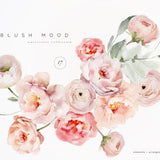 Blush Floral Clipart - Watercolor Roses Clipart - Floral Watercolor - Watercolor Clipart - Wedding Clipart - Blush Roses - Premade Clipart