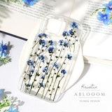 Forget me not Pressed flower phone case for iPhone 15 14 13 12 11 pro case, Samsung A32 A52 S21 22 23 Ultral and Google Pixel 6 7 8 Pro case