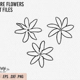 Tiare flower SVG PNG cut files, Tahitian Gardenia floral Illustrations Cricut and Silhouette flower design Hawaiian line art Sticker Iron On
