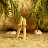 Golden flower crown ring hippie fantasy ring boho ethnic brass