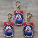 Kiki's Delivery Service SG Jar - Anime Ghibli Inspired Fanart - Acrylic Charm (Double Sided - 2w" x 3h") attached to a Sakura Keychain