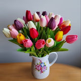 Faux TULIPS, ARTIFICIAL BOUQUET, Real Touch Tulips, Beautiful Pu Foam Tulip Flower Bouquet Minimal Easter Table Wedding DŽcor Spring Home