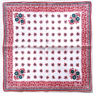 Givenchy Vintage Handkerchief Rd Floral Pocket Square 19" x 19" I Free Delivery on order 35 USD Just buys multiple items together in order