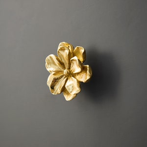 Gold camellia flower cabinet knob handle