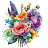 Realistic Cute Floral Bouquet PNG Clipart, Digital Download File, Flower Clip Art Printable Sublimation Design, Commercial Use, Wedding etc