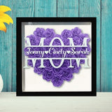 Mom Heart Shadowbox Frame Gift,Personalized Monogram Flower Shadow Box,Mom Birthday,Mother's Day Gift, Flower Gift Box For Mom Grandma Nana
