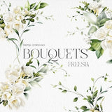 Floral bouquets clipart, Freesia bouquets png, Watercolor Flower Clipart, Foliage, Printable sublimation designs, Digital clipart PNG
