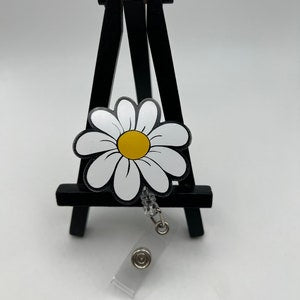 Daisy Nurse Badge Reel Health Care Medical Professional Hospital ID Holder Funny Cute Custom OT PT Technician Teacher Flower Personalized