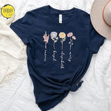 Custom Floral Birth Month Shirt, Flower Shirt, Mother's Day Gift, Custom Mom Shirt, Mothers Day Gift, Custom Flower Shirt, Custom Kids Name