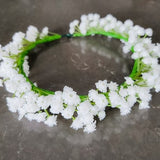 Baby's breath flower crown, Babies breath floral crown, White flower crown, Bridesmaid headband, Wedding hair accessory, Flower girl halo