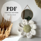 crochet pattern for pillow margarette flower, daisy without stitching, Amigurumi method, floral decoration of a girl's room
