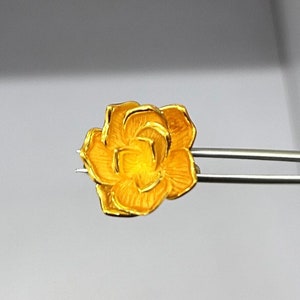 Gold chunky flower ring with raised rosette design