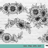 Sunflower SVG Files, Flower Border SVG, Sunflower svg, Floral SVG files, Flower cut file, Flower Border, Flower svg file, Floral Cut file