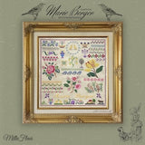 Metamorphosis of Marie Berger Sampler by MilleFleur, PDF pattern, Cross Stitch pattern, e-delivery chart, digital chart