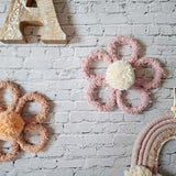 Flower Wall Decor, Macrame Wall Hanging, Boho Home Decor, Nursery Decor, Kids Gift, Baby Shower, New Home Gifts, Mother's Day, Fuzzy Flower