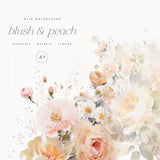 Watercolor Floral Clipart - Blush and Peach Flowers - Wild Floral Clipart - Wedding Clipart - Premade Clipart - Watercolor Clipart - Clipart
