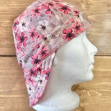Pink Flower Welding Cap | Reversible | Pipe Fitter Caps | Beanies | 6 Panel Hard Hat Liner | 100% cotton | Floral