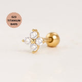 Tiny flower Cartilage Earring, 16g Helix Earring, Tragus Earring, Tragus Piercing, Cartilage Piercing, Conch Piercing, flower cz stud, 16g