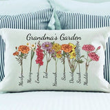 Grandma Mother's Day, Family Pillow, Family Birthflower, Personalized Gift, Decorative Pillow, Birth Month Flower, Grandmas Garden, Grandma