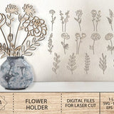 Birth Month Flowers Svg Bundle ,Birthday Flowers Wooden Flower Bouquet Svg, Laser Cut Flowers Svg, Wooden Flowers Svg, Floral Decor Svg