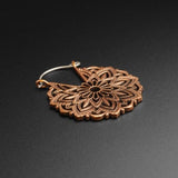 Tribal Flower Copper & Silver Plug Hoops | Plug Hoops For Stretched and Pierced Ears | Ear Gauge Hoops | FREE Delivery Available!