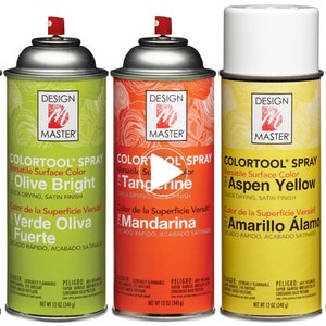 Design Master Color Tool Spray color cans: olive bright, tangerine, aspen yellow