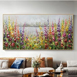 Colorful Painting on Canvas Flower Painting Floral Painting  Textured Wall Art  Boho Wall Decor Home Decor