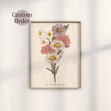 Family Birth Flower Bouquet | Mother's Day Gift | Personalized Wall Art | Unique CUSTOM Family Art Print | Digital Download