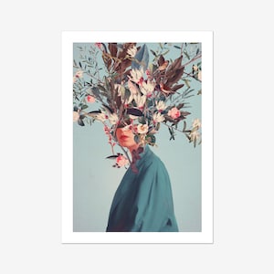 I was Hidden But You Saw Me  - [Flower head Art Print, Elegant Floral Portrait, RetroPop Botanical Wall Decor, Spring Flowers Art]