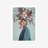 I was Hidden But You Saw Me  - [Flower head Art Print, Elegant Floral Portrait, RetroPop Botanical Wall Decor, Spring Flowers Art]