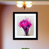 Vibrant AI Artwork Teal Purple Hot Pink Flower inspired Wall Decor Contemporary AI Floral Art Digital Download Art File for Home Decoration