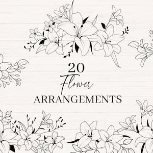 Floral arrangement svg, png, jpg | Flower svg bundle | Floral border svg | Flower bouquet svg | Floral bundle clipart | Commercial use