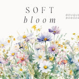 Watercolor Floral Clipart - Watercolor Flowers clipart png - Soft flowers bouquets wreaths - Spring summer flowers png - Digital clipart PNG