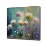 Colorful watercolor flowers canvas art print on hanging wall frame