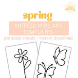 Printable Templates for Knitted Wire | Tricotin | Flowers | Spring | Butterflies | Digital Download